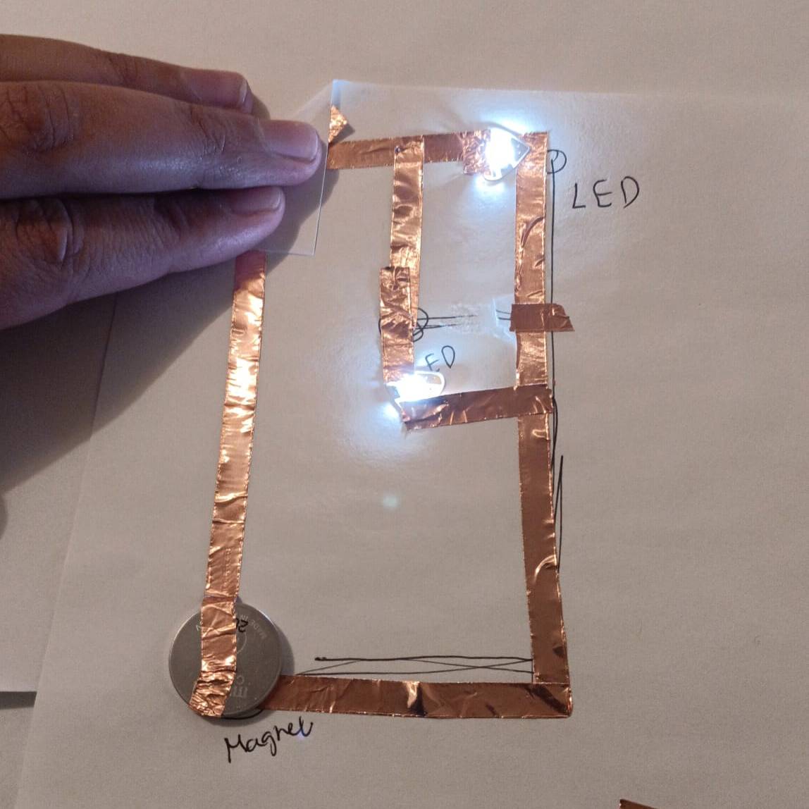 Because I fixed the direction of the lights this time both lit up.