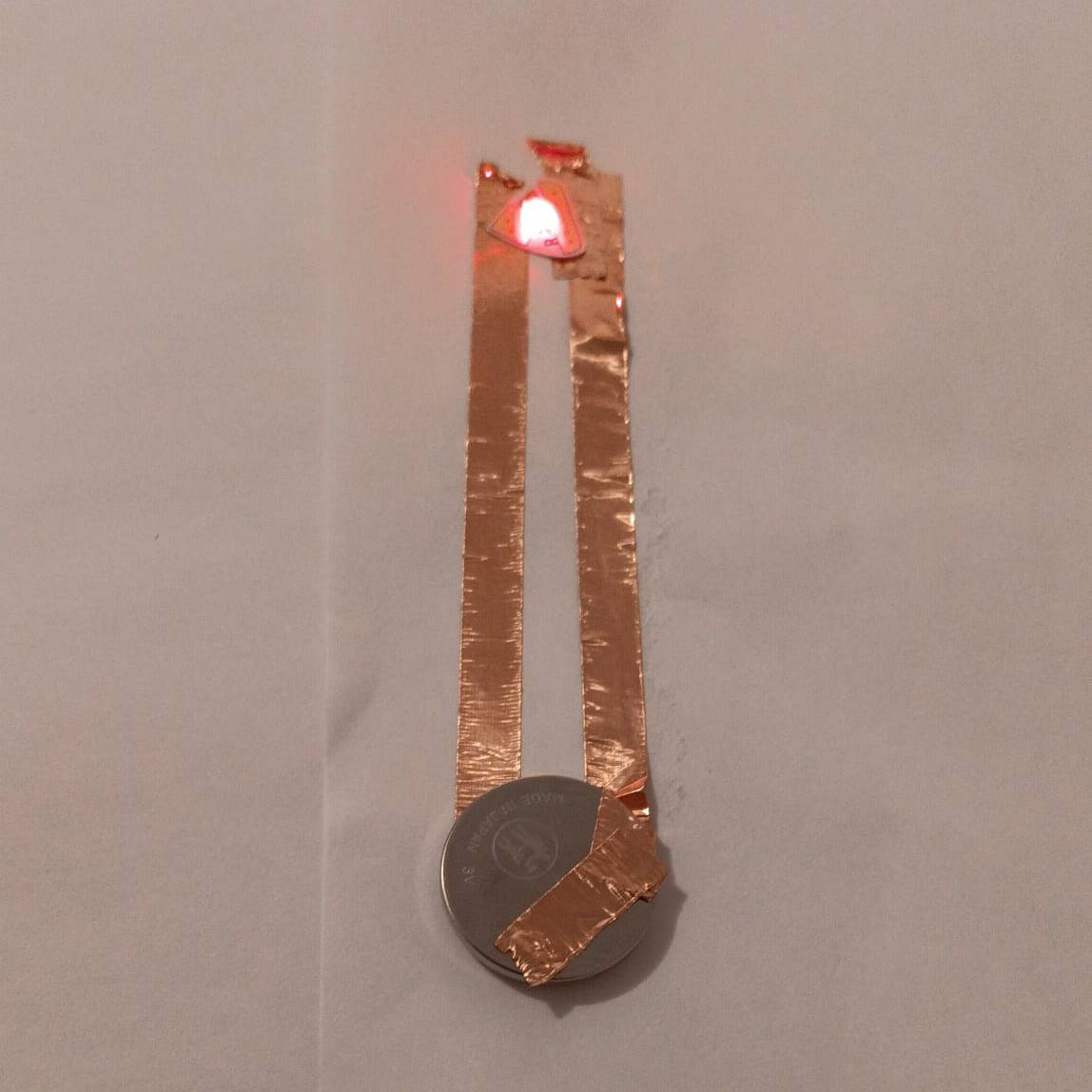 Here is a simple circuit glowing red.