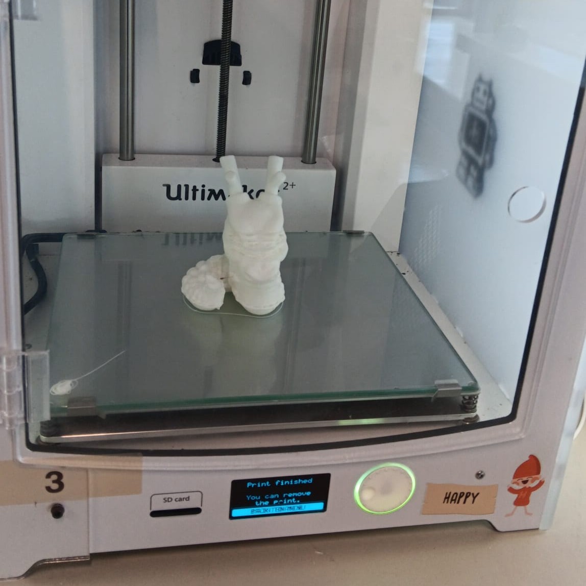 3D Printer Malfunction:
The printer shifted from a steady hum to uneven scraping and clicking sounds. The irregular rhythm broke the expected mechanical pattern.