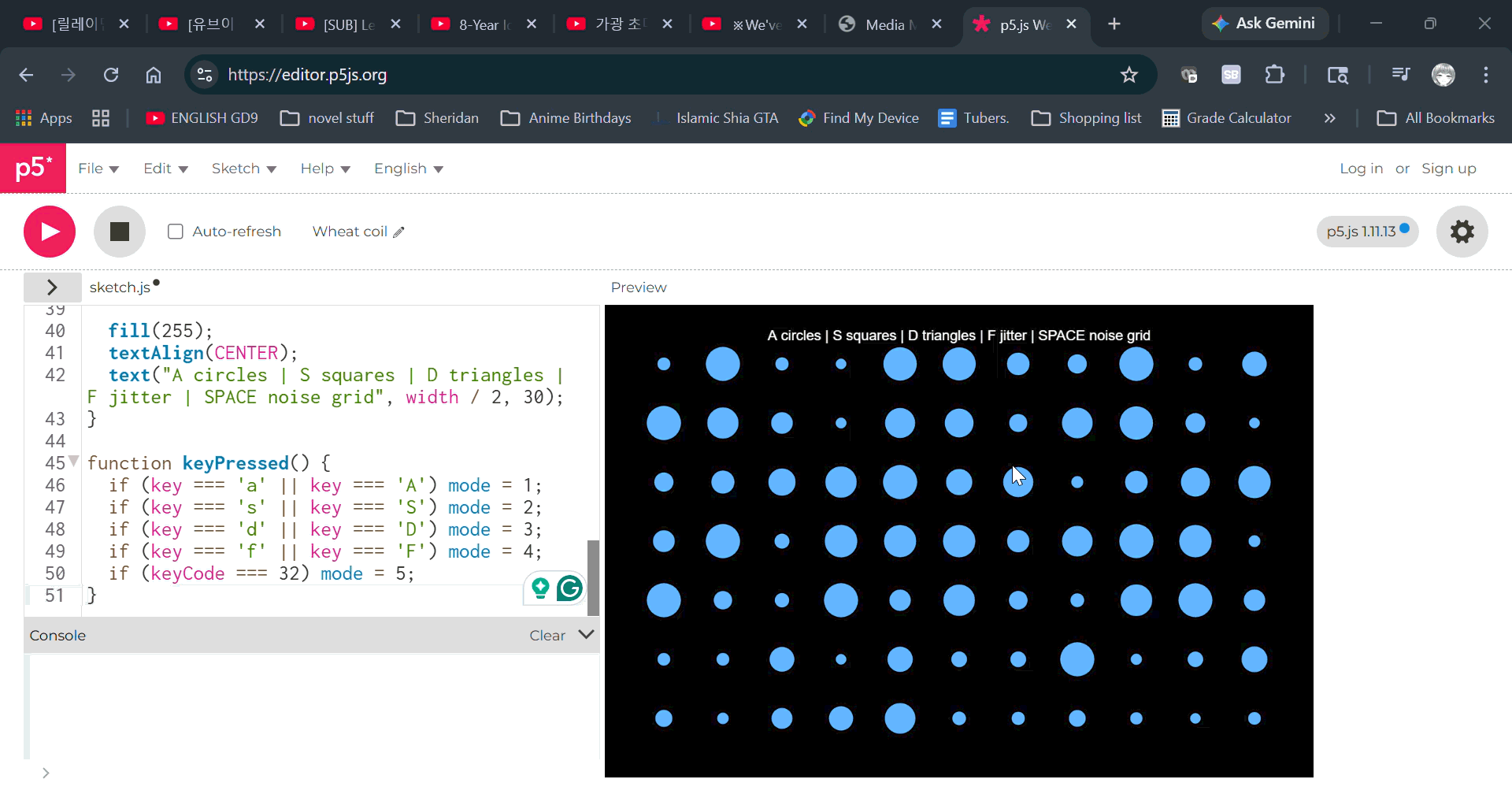 Grid-based animation reacting to motion.