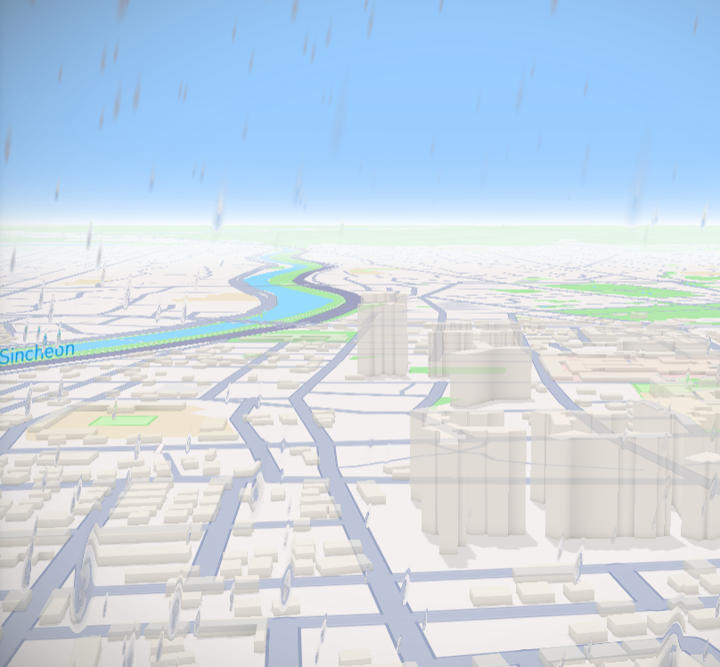 I wanted to try adding some external effects, for example right now im using precipitation, this was really cool as it affects the way you view the location.