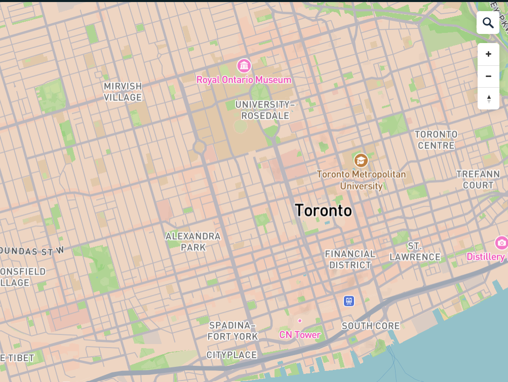 I tried to try a different version of the map, focusing more on color that extrusion, this one is of Toronto.