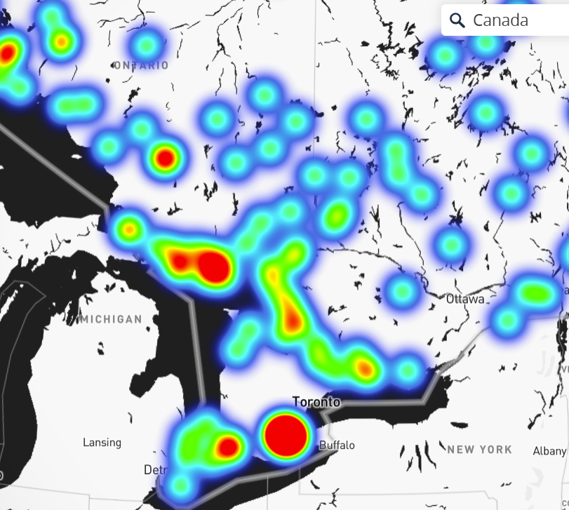 My first time trying to use the style Heatmap for my data points.