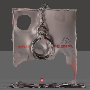 The backside of my 'No Labels' album, it retained the words but looks a bit melted.